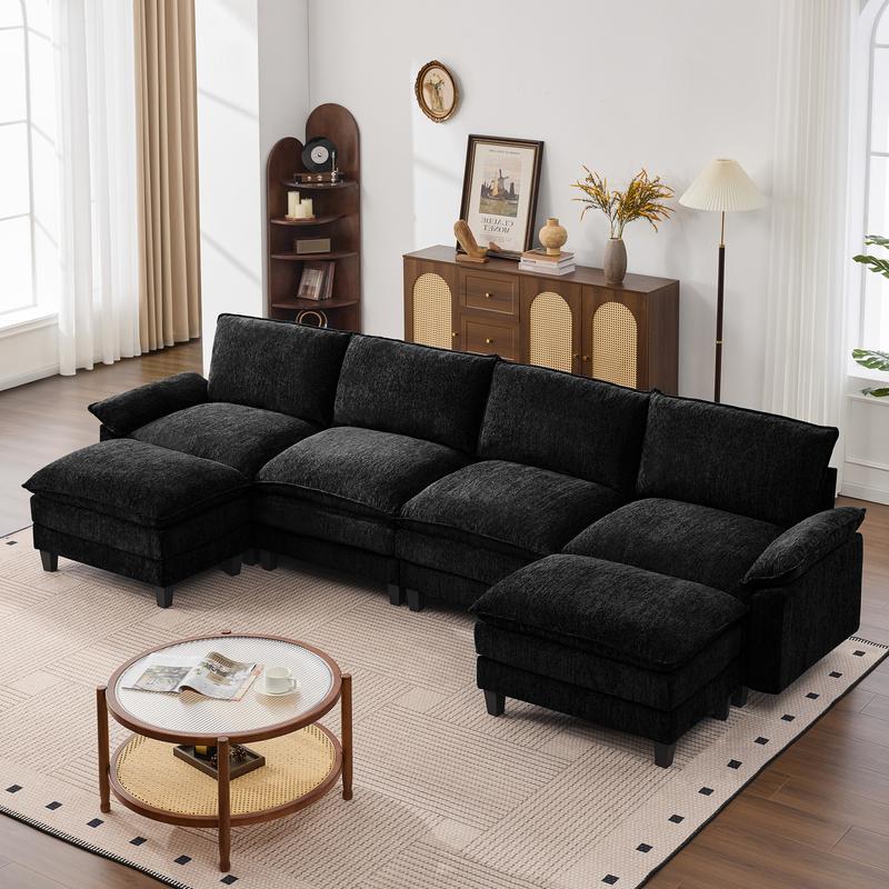 The Flex — L/U Modular Cloud Sofa with Ottoman Table