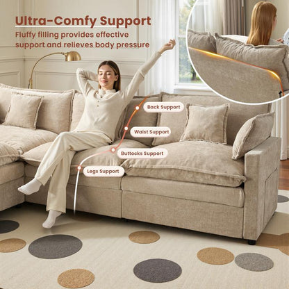 The Haven — 108" U-Shaped Cloud Sectional