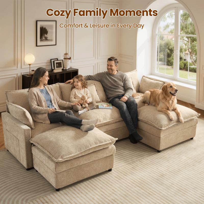 The Haven — 108" U-Shaped Cloud Sectional