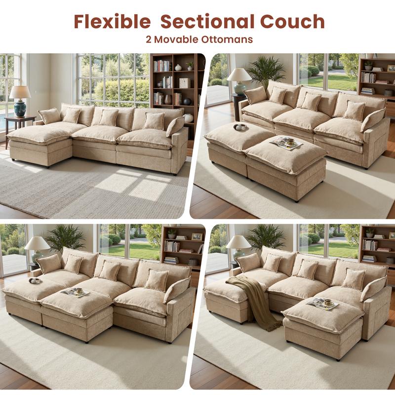 The Haven — 108" U-Shaped Cloud Sectional