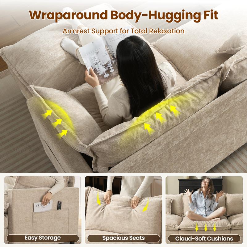 The Haven — 108" U-Shaped Cloud Sectional