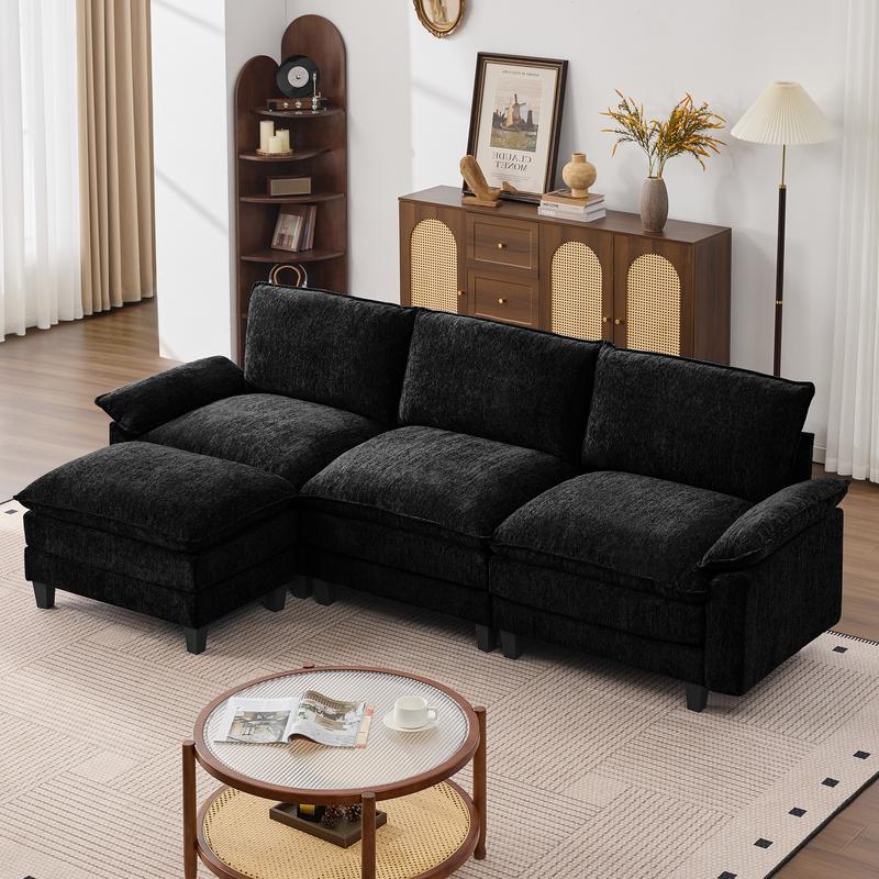 The Flex — L/U Modular Cloud Sofa with Ottoman Table