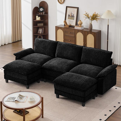 The Flex — L/U Modular Cloud Sofa with Ottoman Table
