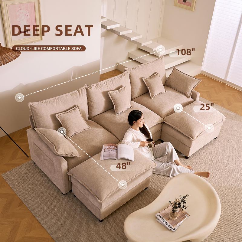 The Cloud — 108" U-Shaped Modular Sofa