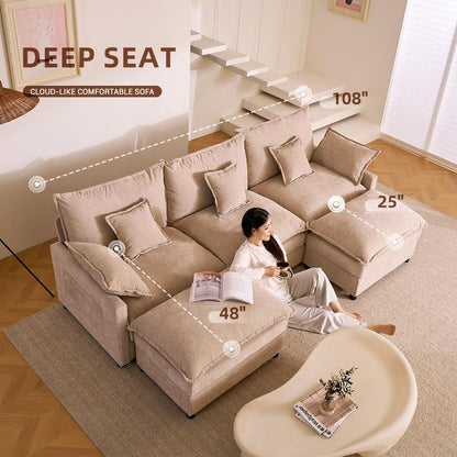 The Cloud — 108" U-Shaped Modular Sofa