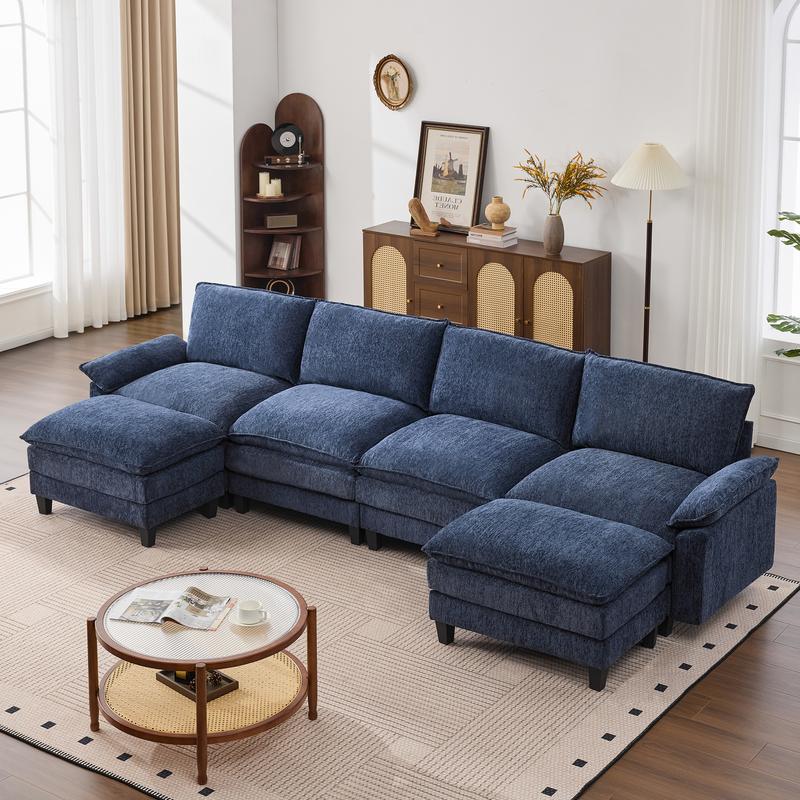 The Flex — L/U Modular Cloud Sofa with Ottoman Table