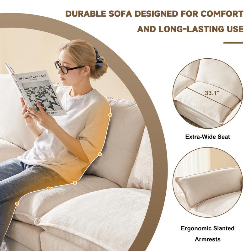 The Flex — L/U Modular Cloud Sofa with Ottoman Table